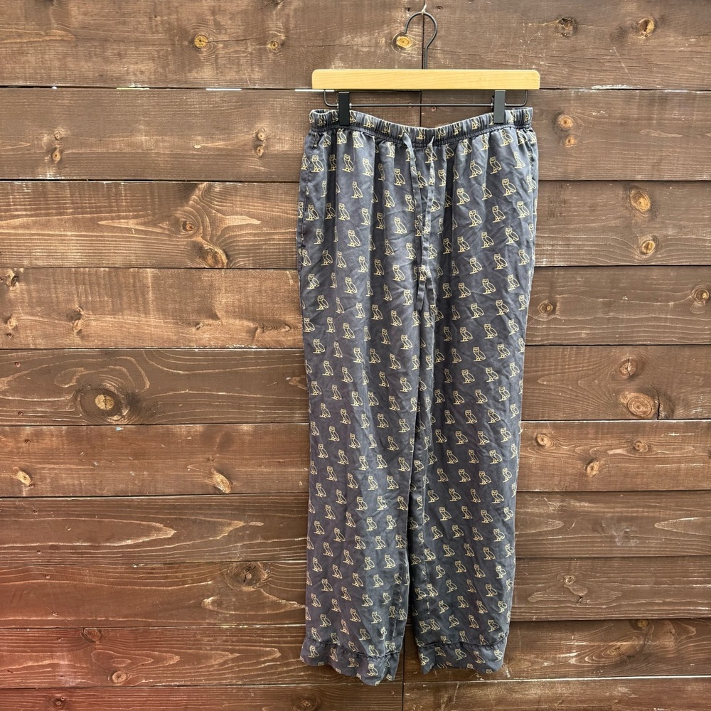 OVO October’s Very Own Drake Owl Silk Sleep Pajama Pants Size Medium